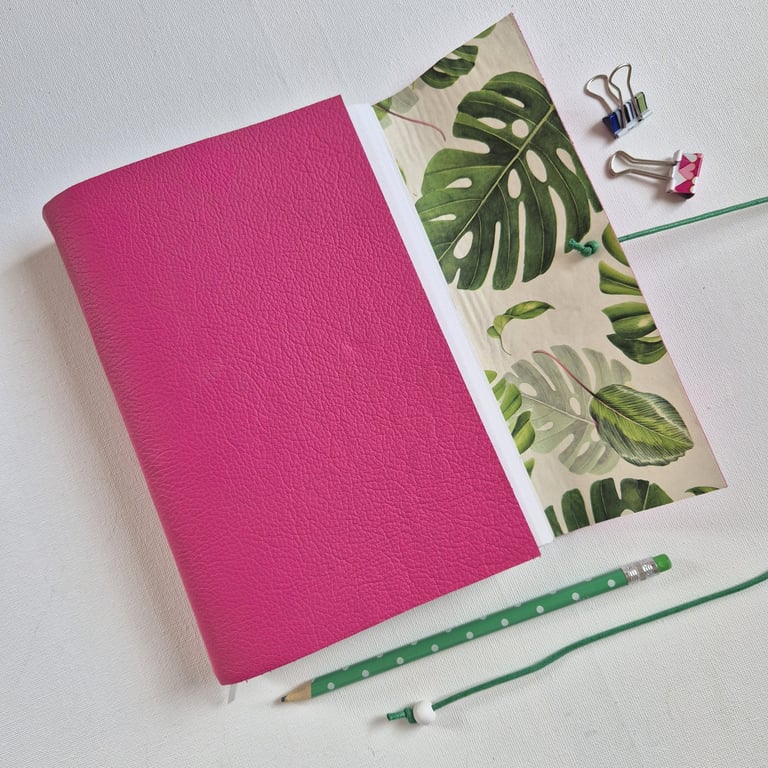 Monstera Journal, Pink Leather, A5 Summer Seconds