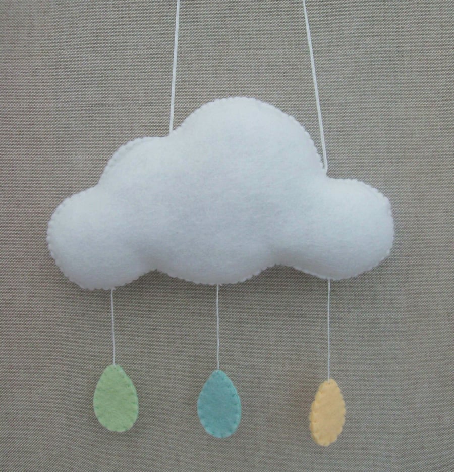 Beautiful Hanging Felt Cloud Mobile