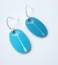 Dandelion oval earrings in teal - Image 1