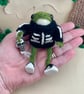  Handmade Spooky Skeleton Frog, Gothic Halloween Knitted Frog Ornament - Image 1