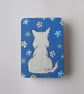 Magnet with Hand Painted White Westie Dog on Wood