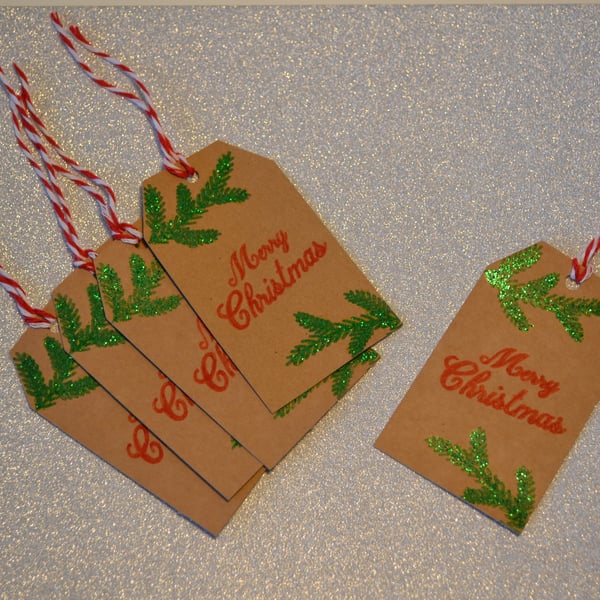 Rustic Christmas Gift Tags – Set of 5 Handmade Holiday Tags