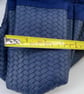 Handmade navy dry cotton oilskin and faux leather fold-over fully lined backpack - Image 10