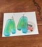 3 Pairs of Blue and Green Earrings - Image 3