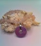 Iridescent Lilac Ceramic Donut Pendant on a Rose Quartz Chip Bead Necklace - Image 3