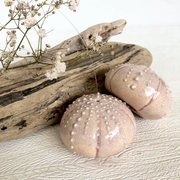 Hanging ceramic sea urchin 