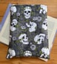 Skulls And Ivy Print Quilted Fabric Book Sleeve - Hardback Size - Image 1