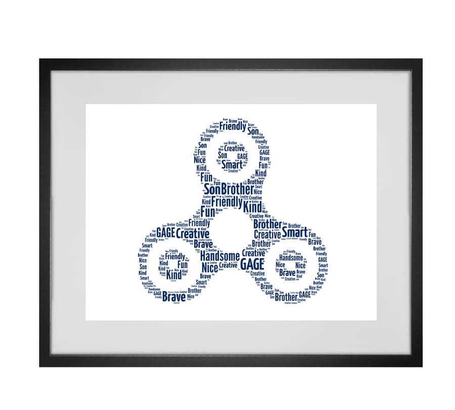 Personalised Fidget Spinner Design Word Art Gifts 