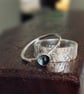 Recycled HANDMADE Sterling Silver Scratch Topaz Rings - Image 2