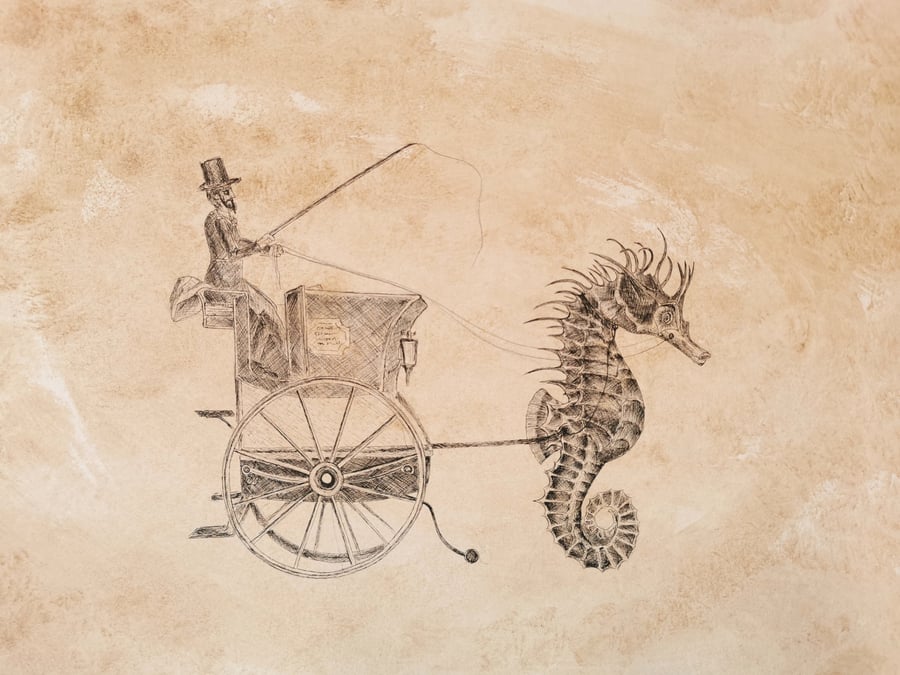 Sea horse and carriage. 