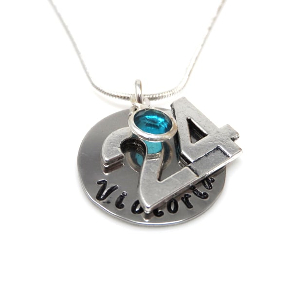 24th Birthday Gift - Personalised Necklace - Daughter Sister Granddaughter Niece