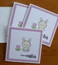 Pack of 3 Mini Easter Cards - Bunny - Pink Polka Dots - Image 10