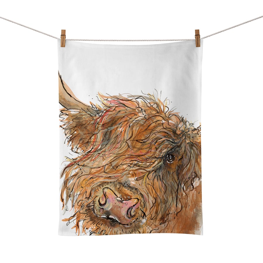 Highland Cow Tea Towel