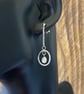 Oval Hoop Pearl Drop Earrings - Handmade, Sterling Silver - Image 7