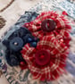 Blue and red kantha-stitched small lavender pillow - Image 3