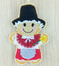 Welsh Gingerbread Lady, Felt Hanging Gingerbread in Traditional Welsh Clothing