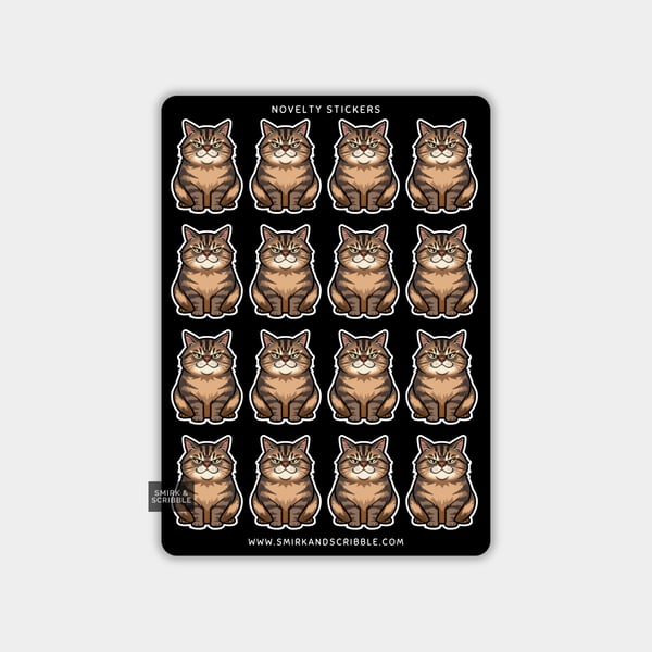 Funny Vinyl Sticker Sheet For Adults - Cat