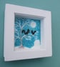 Framed Squirrels Print, Christmas Gift, Tree Picture, Snow Art, Moon  - Image 3
