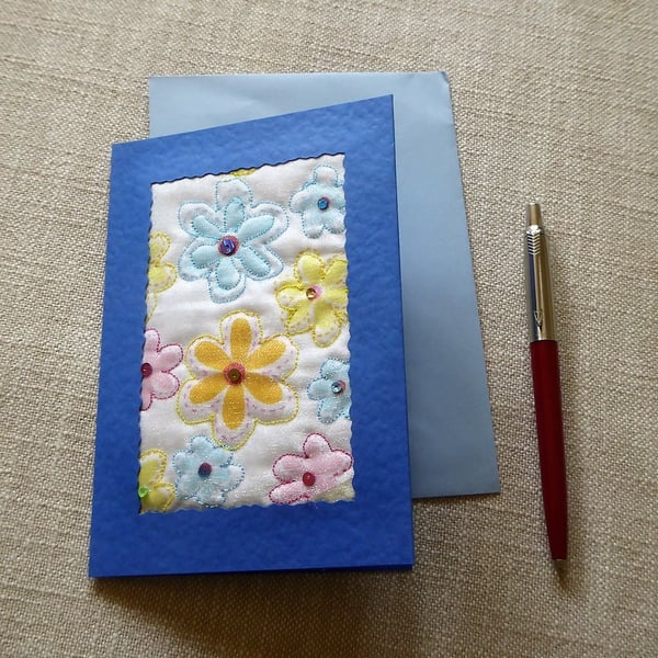 Individually Hand Crafted Textile Blank Card