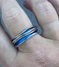 Enamel Stack Ring, freeform stack ring, blue enamel ring, size, ocean, enamel,  - Image 7