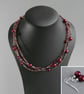 Simple Burgundy Glass Pearl Drop Earrings - Dark Red Ball Dangle Earrings - Image 7