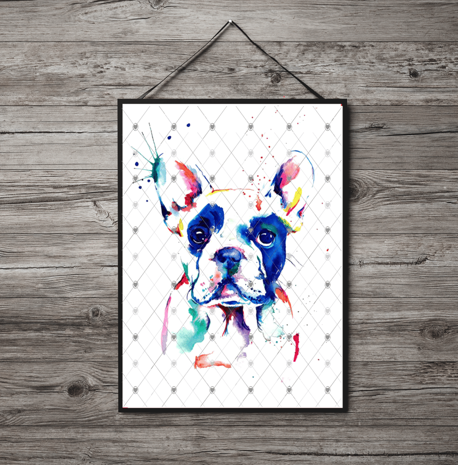 French Bulldog A4 Print, Bulldog Custom Print, Personalised Wall Art, Custom Dog