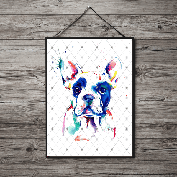 French Bulldog A4 Print, Bulldog Custom Print, Personalised Wall Art, Custom Dog