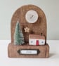Festive Wooden Cottage Scene with Star and Moon - Image 5
