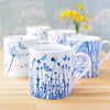 Set of 4 Fine China Mugs Offer, Blue and White