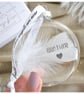 Brother Memorial Round Feather Bauble, In Memory of Brother, Round Glass Christm - Image 2