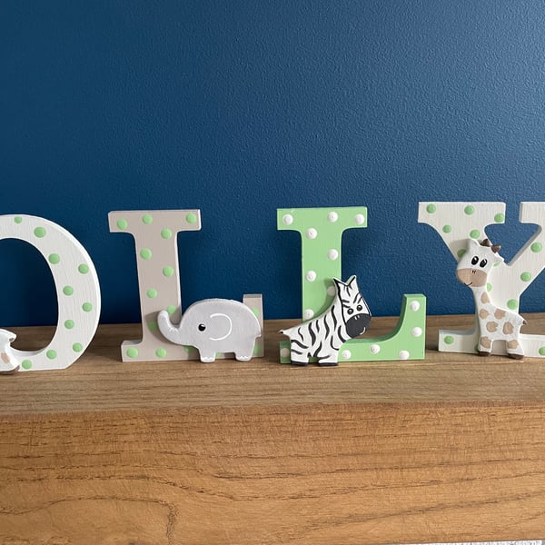 Safari letters best sale for nursery