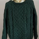 Hand Knitted Aran Jumper - Chest Size 112-117cms (44-46")