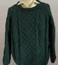 Hand Knitted Aran Jumper - Chest Size 112-117cms (44-46")