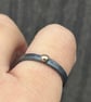 Olde Gold Dot Ring, gold dot ring, oxidised ring, 2mm hammered ring, stack ring, - Image 3