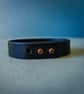 Handmade Full Grain Leather Bracelet - 16mm Black, Sam Browne Studs