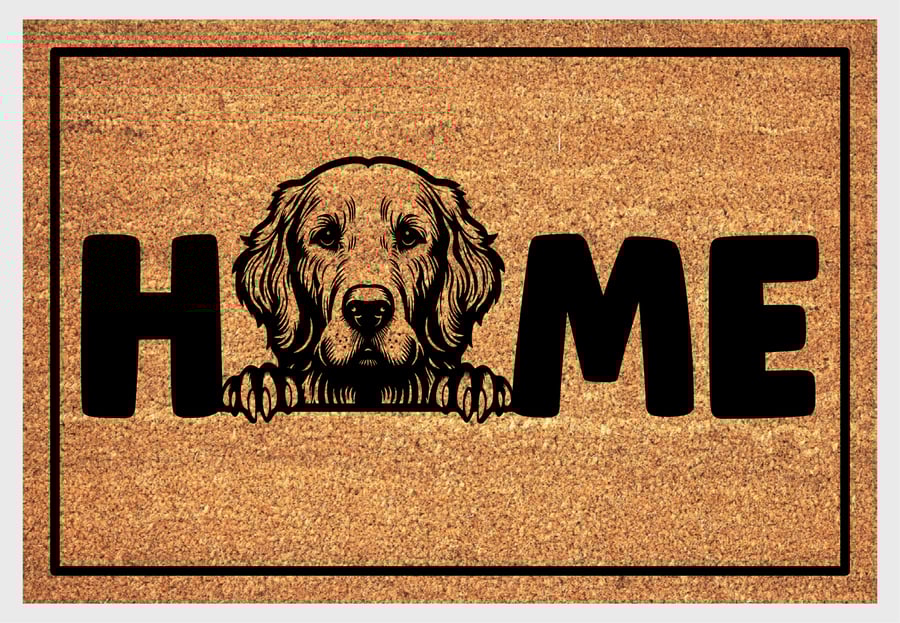 Golden Retriever Home Door Mat No.2 - Golden Retriever Welcome Mat - 3 Sizes