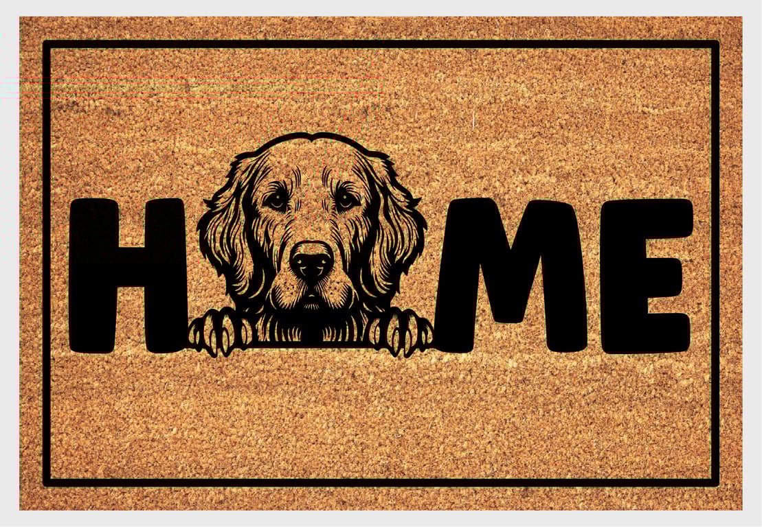 Golden Retriever Home Door Mat No.2 - Golden Retriever Welcome Mat - 3 Sizes