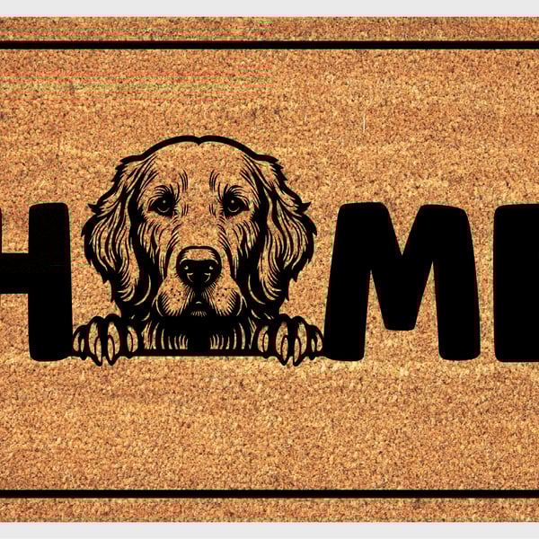 Golden Retriever Home Door Mat No.2 - Golden Retriever Welcome Mat - 3 Sizes