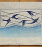 Swallows lino cut print - Image 2