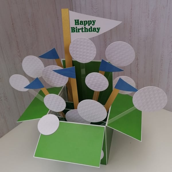 Pop Up Golf Themed Father's Day, Birthday Card