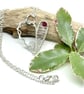 Silver Filled Heart Pendant with Red Crystal Bead - Image 3