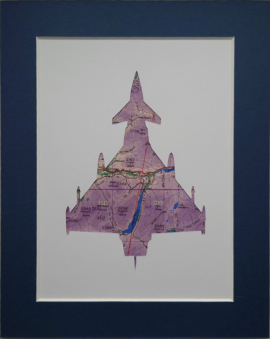 RAF Typhoon Created from Genuine World War 2 Flyng Map