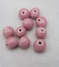 10 Small Shell Pink Glazed Clay Beads - Image 2