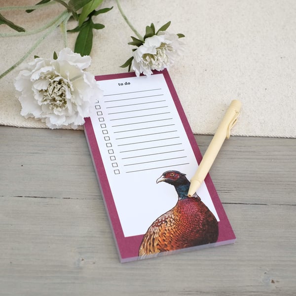 Pheasant To Do list notepad shopping list 