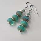 Ocean Drop Earrings in Shades of Turquoise 