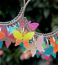 BUTTERFLY HOOPS holograph sequin festival rave kawaii cute silver plated - Image 5