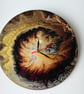 "Golden Vortex Of Secrets" Hand-Painted Fluid Art Wall Clock, Silent Home Decor - Image 4