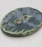 Large Forest Green Sprig Oval Handmade Ceramic Button - Image 2