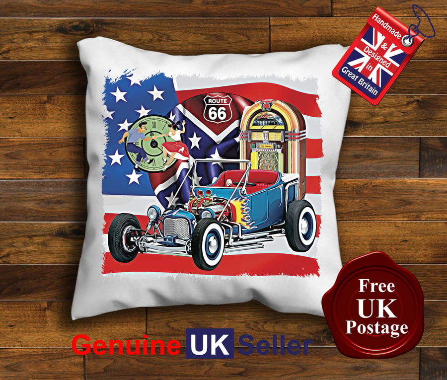 1922 Ford T Bucket Cushion Cover, Hot Rod Cushion Choose Your Size