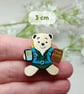 Backpacker Bear Pin, Handmade Travel Gift, Teddy Bear Brooch For Traveller - Image 4